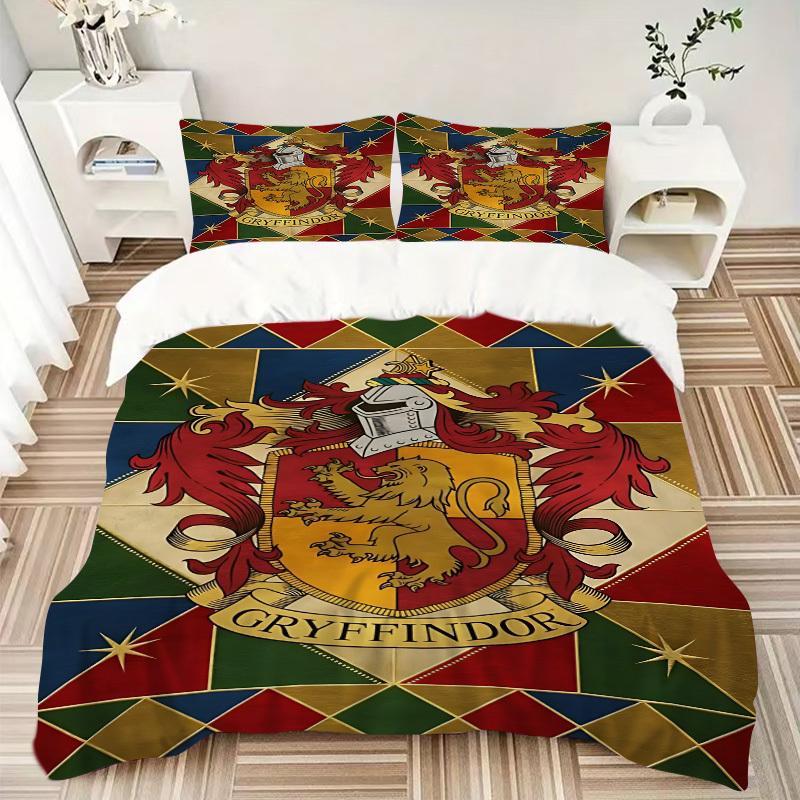 3pcs Gryffindor Crest Bedding Set. Soft and Comfortable with No Core Included (1x Duvet Cover + 2x Pillow Covers) yy251010135