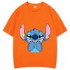 Stitch White T-shirts for Anime Fashion Short Sleeved Shirt Male Female Summer Couple Tops Adults Clothes Gifts Unisex