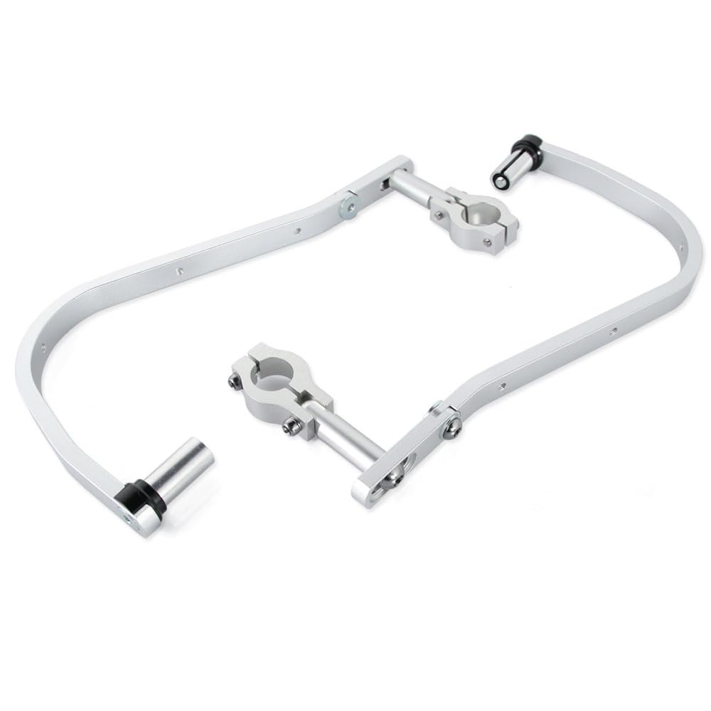 Rise Corporation Tapered Handlebar Handguard with Adjustable for T05Z9990019SL Angle, 28.6mm Handlebars, Silver,