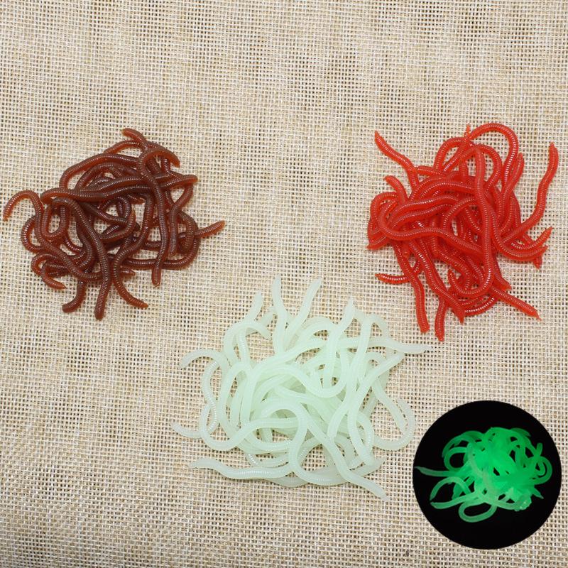Lifelike Fishy Smell Red Soft Lures Simulation Earthworm Red Worms Artificial Fishing Lures