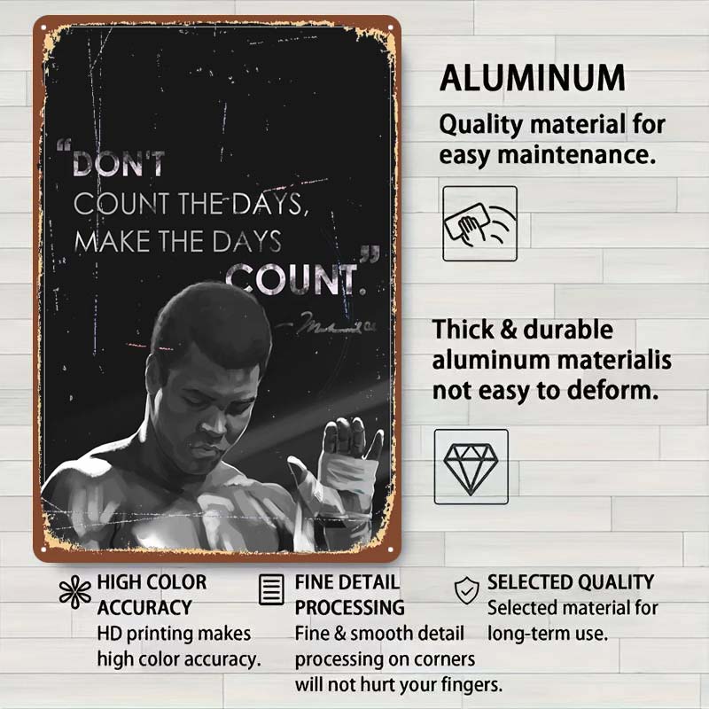 Muhammad Ali Bokser Metalowe Plakaty Dekoracyjne do Dekoracji Pokoju Niestandardowe Bokserskie Metalowe Tabliczki Cyny do Dekoracji Ściennej Retro Dom Mężczyźni