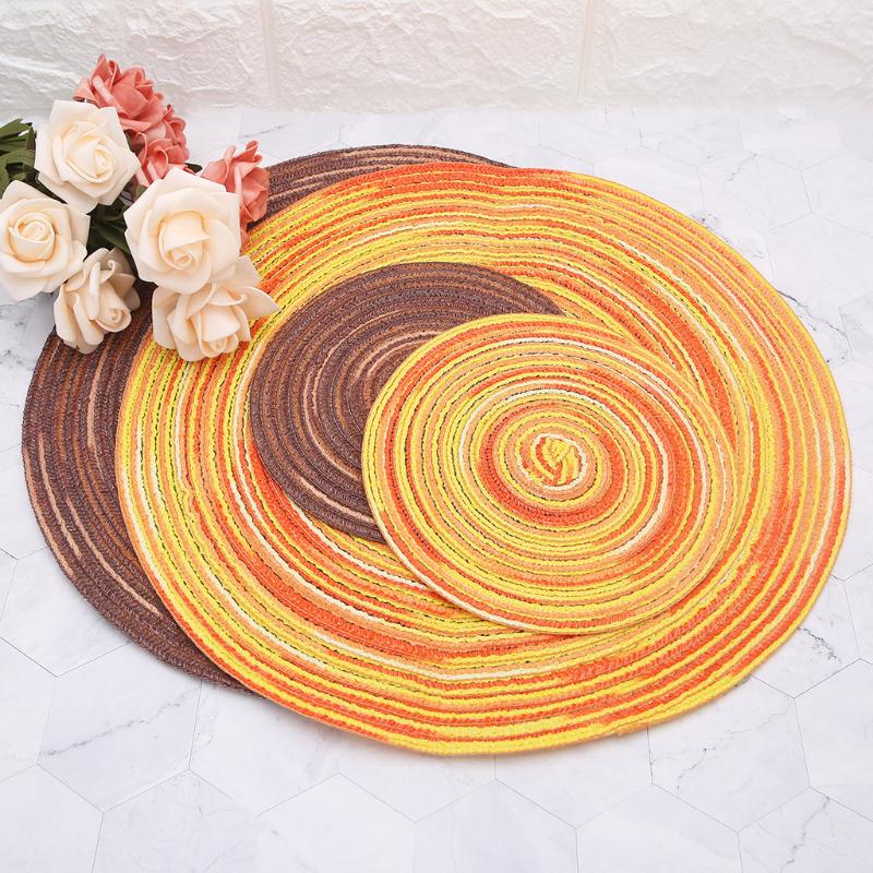 Buy Woven Braided Round Placemats Heat Resistant Dining Table Mats Non
