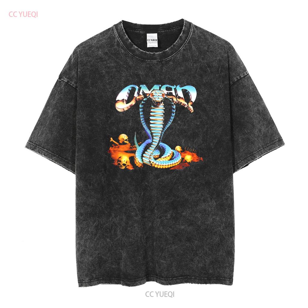 Omen T Shirt Warning Of Danger Heavy Metal Band Mens Small Long or Short Sleeves Vintage Washed Graphic Soft