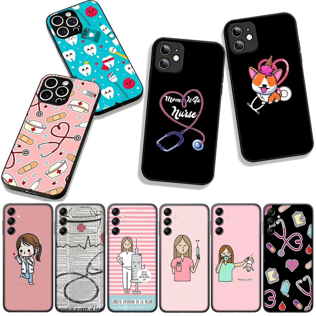 For Motorola Moto G54 G05 G24 G85 G15 G57 G86 Power Edge 50 30 Fusion Neo Pro Case Nurse Doctor Stethoscope Happy Tooth Dentist