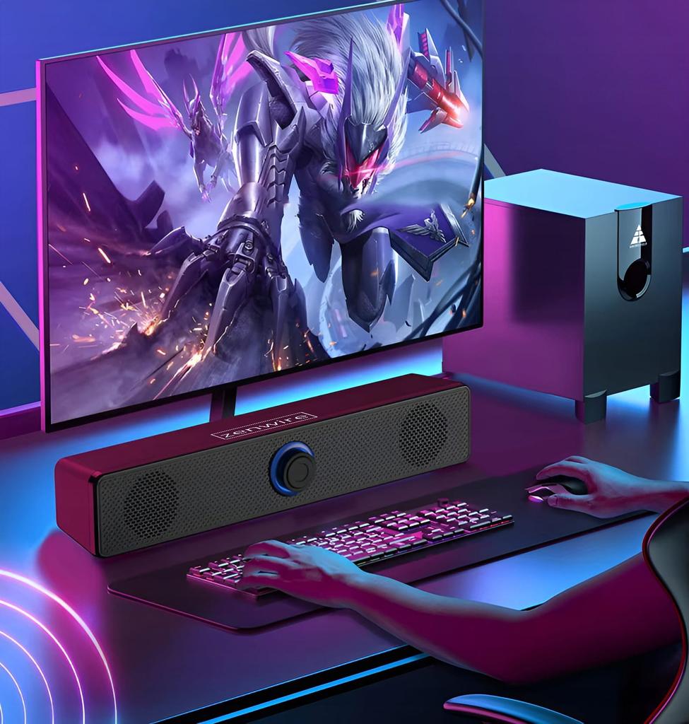 Mini Soundbar Głośniki Komputerowe 2.0 Usb Do Laptopa Komputera Pc Led 18W Zenwire  Bt-S057