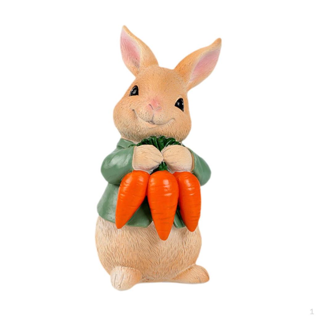 Bunny Figurine for Easter, Rabbit Sculpture Tabletop Decoration