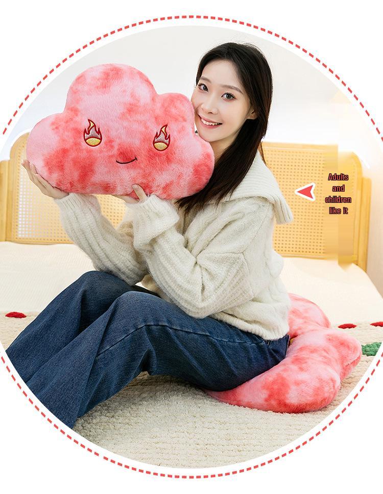 Cartoon Cloud Plush Pillow: Emoji Cushion for Bedside, Bay Window, Office Chair & Girls' Room