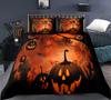 Copripiumino Federa con Zucca di Halloween Cartone Animato Set Biancheria da Letto per la Casa Set Piumone Divertente Creativo, Regali per Bambini