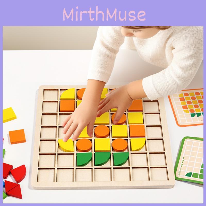 Mosaic Wooden 3d Puzzle Montessori Toy Kids Educational Desktop Preschool Early