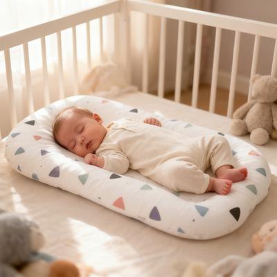 Coussin d'Allaitement pour Bébé Nouveau-né avec Housse Amovible Lavable Coussin d'Allaitement Respirant pour Bébés Temps sur le Ventre Lit Canapé Utilisation