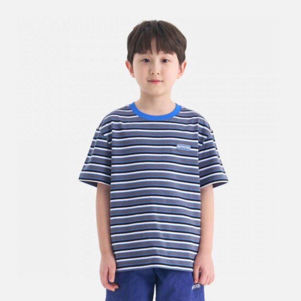 OuTdoor ProducTs Kids EssenTial STripe ShorT Sleeve T shirT  Charcoal  Od262iss