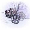 Subculture 3D Rhinestone Crown Sweater Chain Necklace Trendy Gothic Jewelry for Girls Punk Concert Outfit Accessory