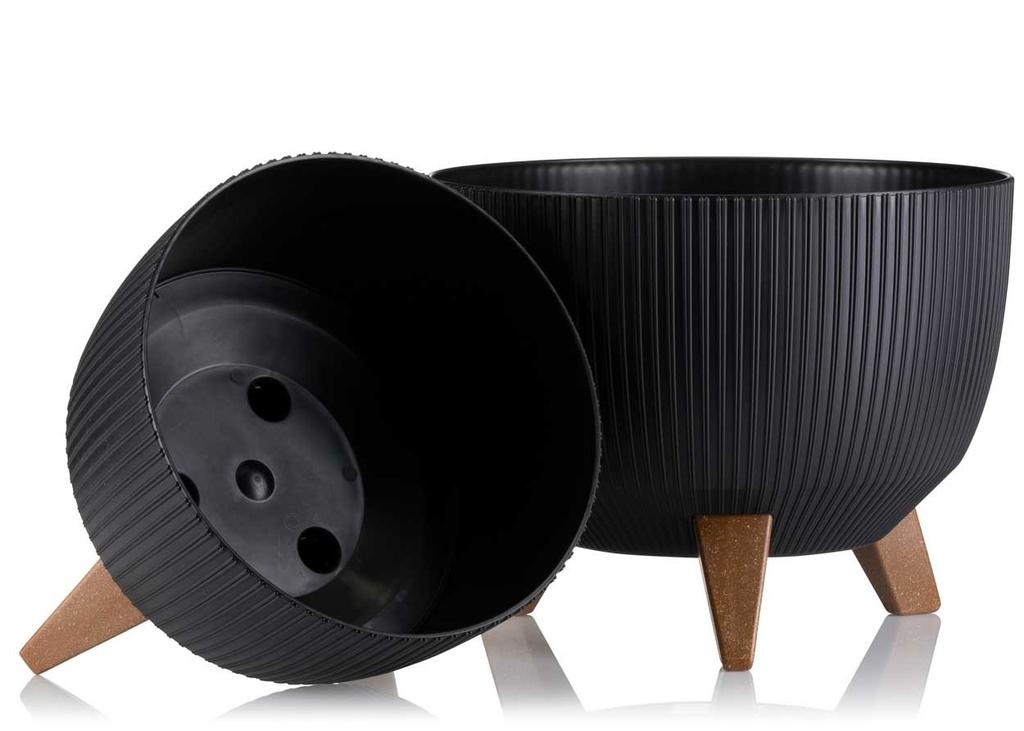 Donica Rosa Linea Eco Czarna 24Xh15 Cm