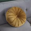 Round Pumpkin Velvet Cushion - Plush Solid Color Waist Support Pillow