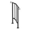 VEVOR Handrails for Outdoor Steps, 1-2 Step Stair Hand Rail Kit, Transitional Carbon Steel Railings with Installation Kit, Stair Rails for Seniors