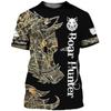 Wild Boar Hunting Themed Jungle Scenery 3D Print Short Sleeve T-Shirt Casual Outdoor Top