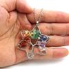 Handmade Wire-Wrapped Tree of Life Necklace with Crystal Chip Pendant