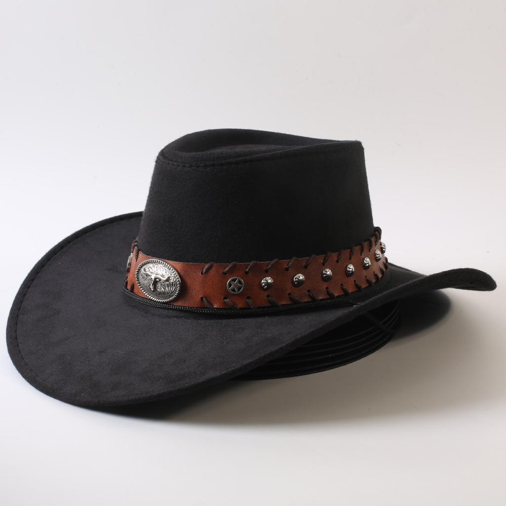 Popular European and American Classic Big-brimmed Western Cowboy Hat Men's and Women's Outdoor Fashion Anti-sun Cowboy Hat Jazz Hat