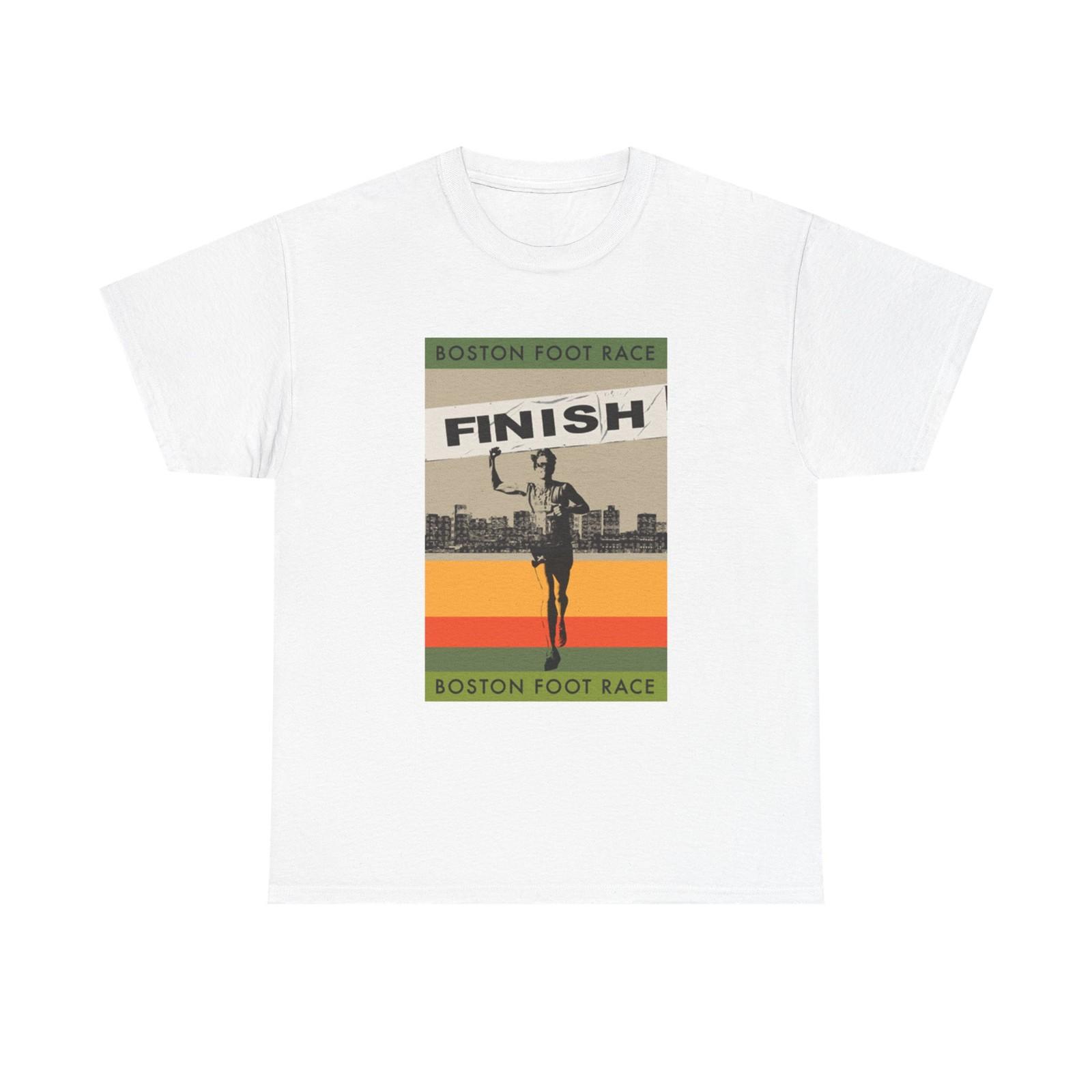 Boston Marathon Tshirt Poster Running Retro Graphic Unisex Heavy Cotton Tee XL