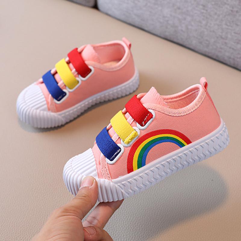 Kinder Canvas Schuhe Neue Frühling und Herbst Jungen und Mädchen Regenbogen Vielseitige Bequeme Board Schuhe