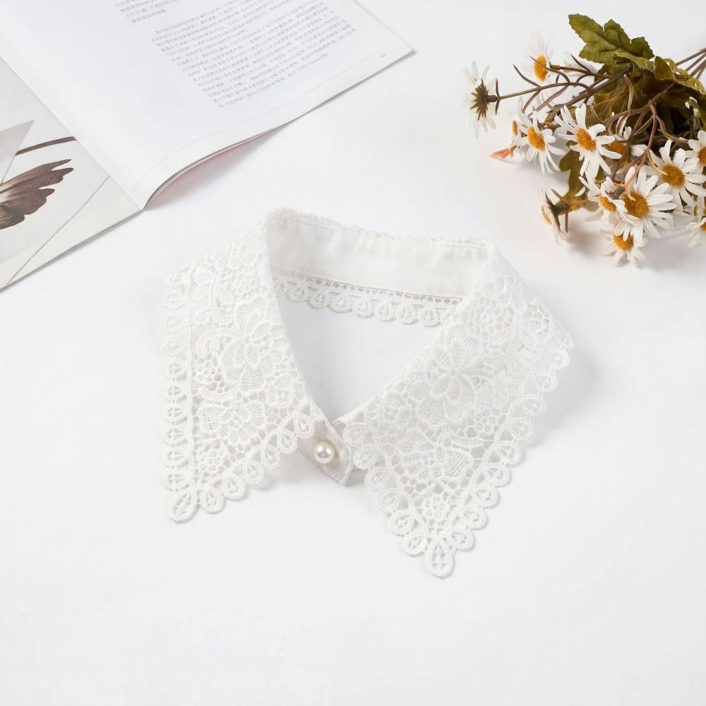 Colletto di Pizzo Rimovibile Mezzo Colletto Decorativo Staccabile Elegante Finto Colletto da Ufficio Accessori per Maglioni