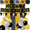 Happy New Year Party Supplies Holiday Arrangement Props New Year Party Tableware Paper Plate Tissue Tablecloth Decoration