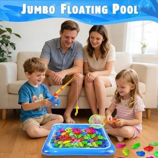 CozyBomB Magnetic Fishing Toy Game Set Water Play Bath Pool Rod Net Floating Fish Sea Creatures Children Aged 3 8 Birthday Gift