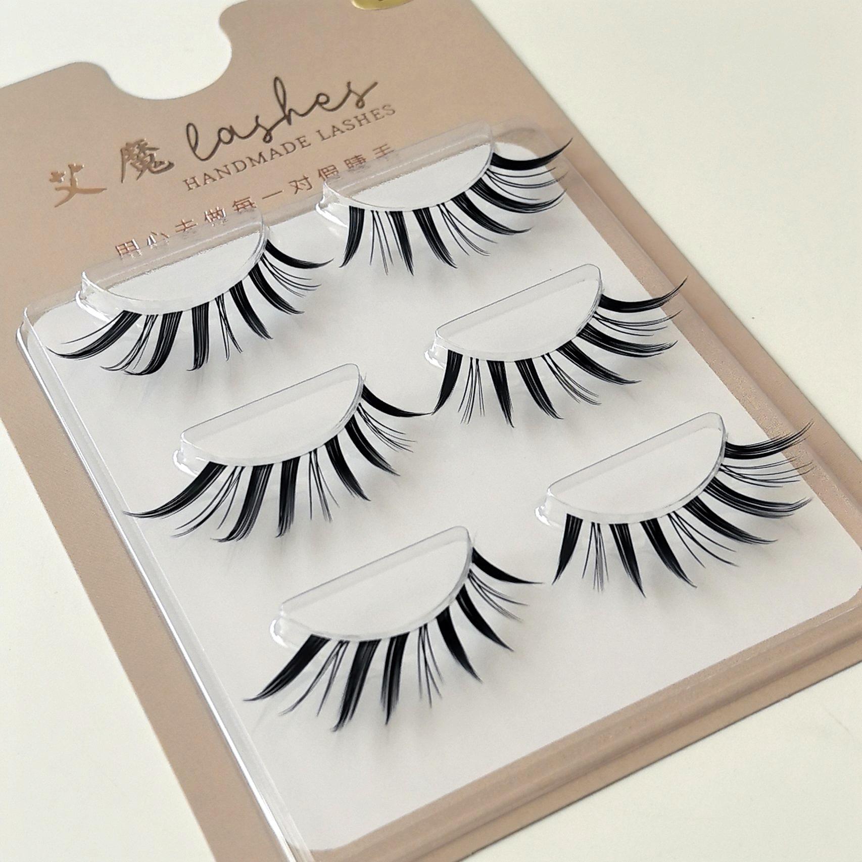 

Fox Style Segmentable False Eyelashes with Clear Stem - Single Piece, Long and Slanted