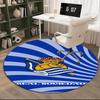 Real Sociedad Round Rug for Livingroom,Bedroom, Palyroom, Chair Rug, Area Rug, Circle Carpet, Large Size Fan Christmas Gift