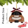 Wedding Gifts for Couples 2026 Newly Married Hanging Car Ornament Gift with Buffalo Plaid Bow Tie Just Married 3.9" Rustic Bridal Shower Decor for