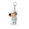Christmas Cartoon Dog Pattern Acrylic Keychain Fashion Cute Girls Boys Funny Charming Bag Charm Ring Ornament Couples Gifts Toys
