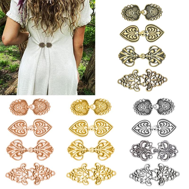 4 Pieces Vintage Sweater Clips Cardigan Clip Shawl Clips Retro Cloak Sweater Clips Antique Swirl Collar Clip Clasps