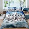 Galloping Horse Bedding Set Califking 260X240 Luxury Bed Comforter Double Home Duvet Set Cover Queen Size Pillowcases 2/3Pcs