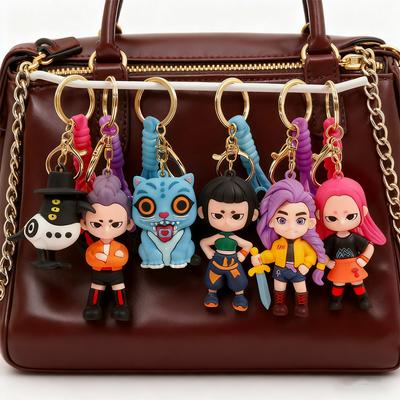 Kpop Dämonenjäger Anime Figur Schlüsselanhänger Bühne Film Puppen Taschenanhänger Rumis Miras Zoeys Tiger Spielzeug Geschenk für Kinder