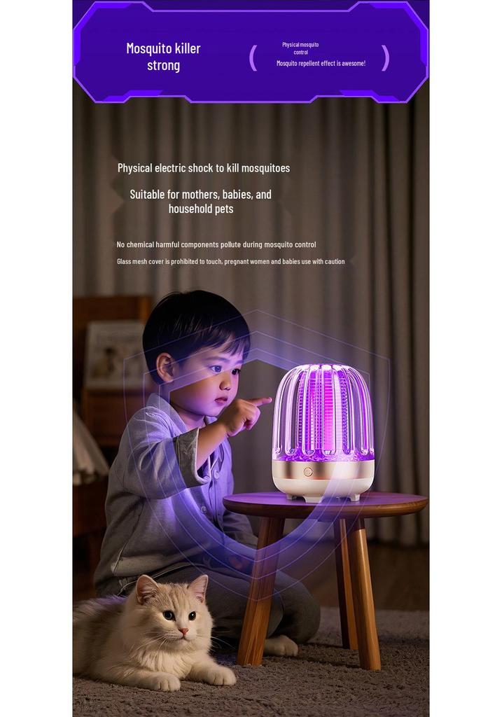 USB Rechargeable Crystal Mosquito Killer Lamp for Indoor & Outdoor Use