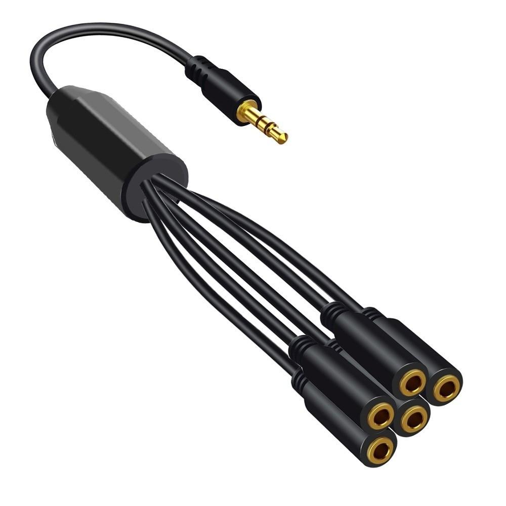 3.5mm Headset Splitter Cable Stereo 30cm Audio Jack Extender Male To Female 1 To 6/5/4/3 Port AUX Adapters Cord