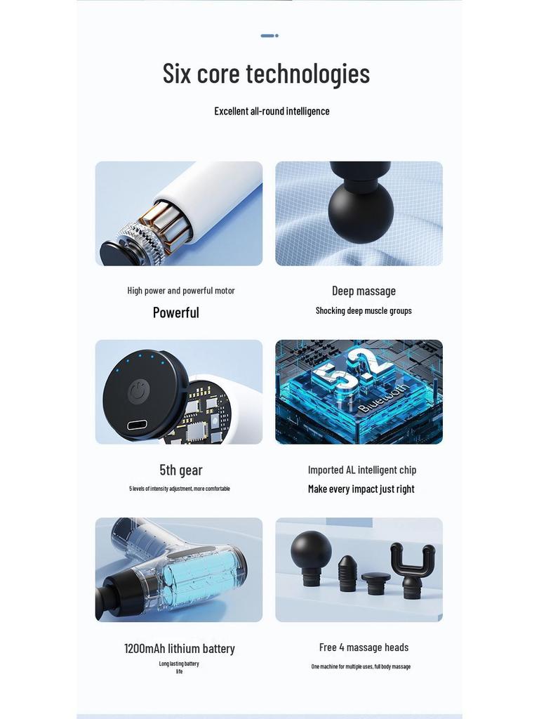 Smart Mini Vibration Muscle Massager: Portable Percussion Fascia Gun