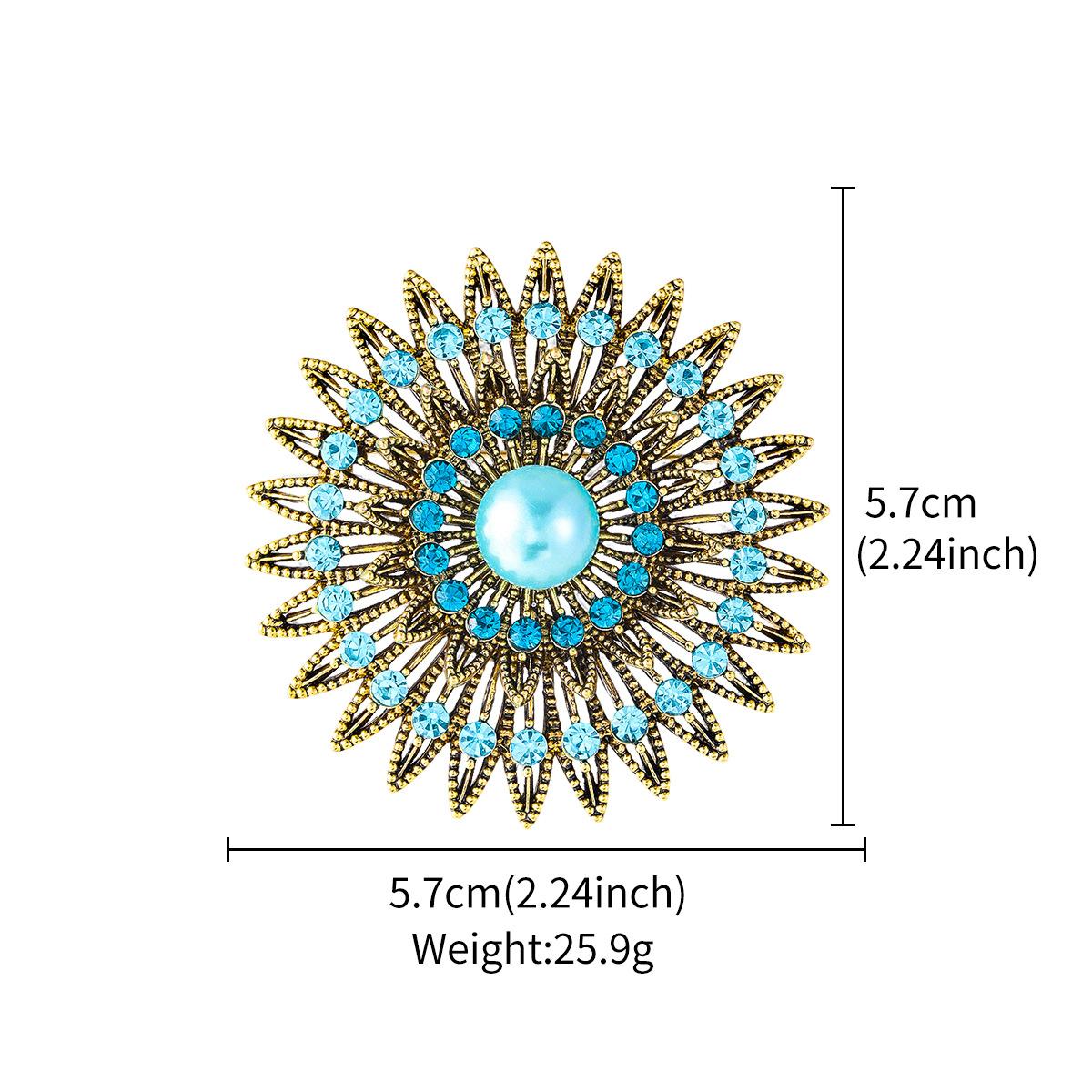 Vintage Ancient & Sunflower Brooch Rhinestone SUNFLOWER Pin Shirt Coat Accessories