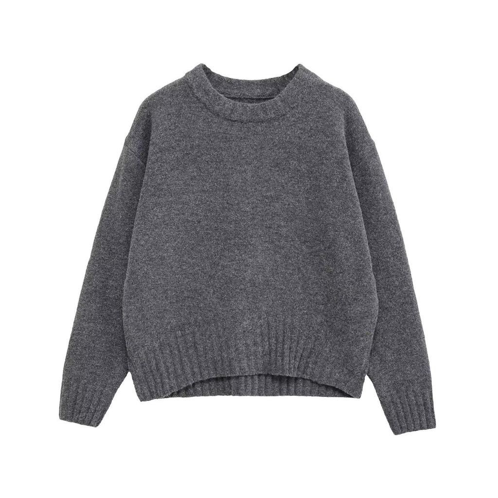 Trendy French Chic Ribbed Knit Women's Sweater for Autumn/Winter
