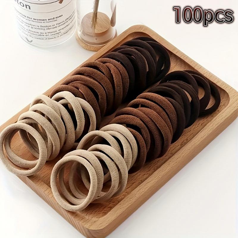 

100 шт. резинки для волос для женщин и девочек, высокая эластичная резинка для волос, держатели для хвостиков, резинки для волос, аксессуары