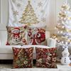 4Pcs Throw Pillowcase Snowflake Snowman Xmas Tree Pattern Invisible Zipper Design Pillow Cushion Sofa Pillow Cover Home Decor