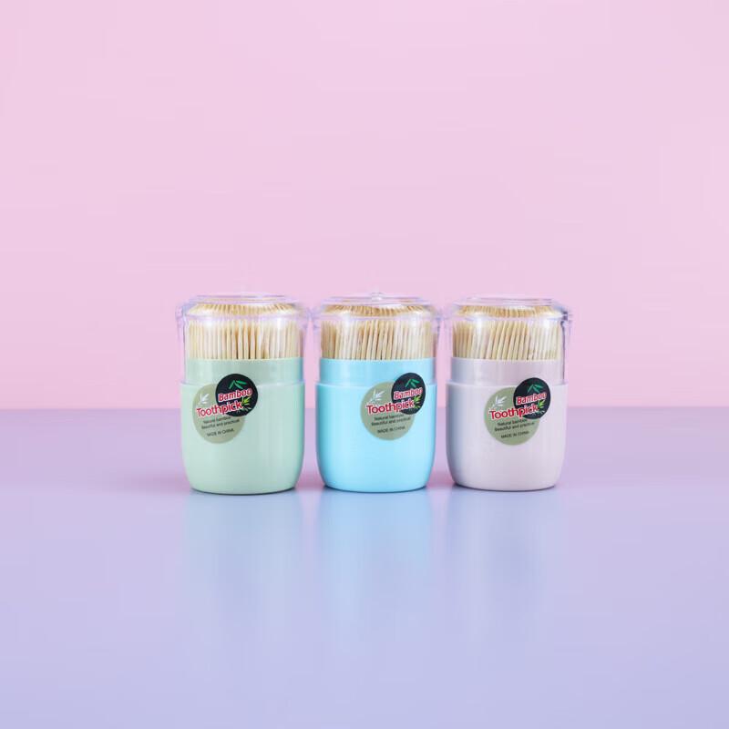 

Disposable Bamboo Toothpicks with Round Lid - 12 Bottles