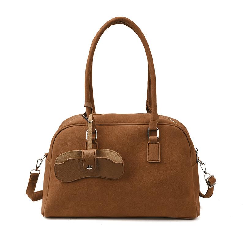 Retro Matte Large-capacity Bag, Commuting Trend Single-shoulder Handbag, Boston Underarm Bag