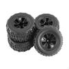4Pcs RC Car Wheels and Tires Set Replacement Black Easy Installation 90mmx43mm Replace Parts for