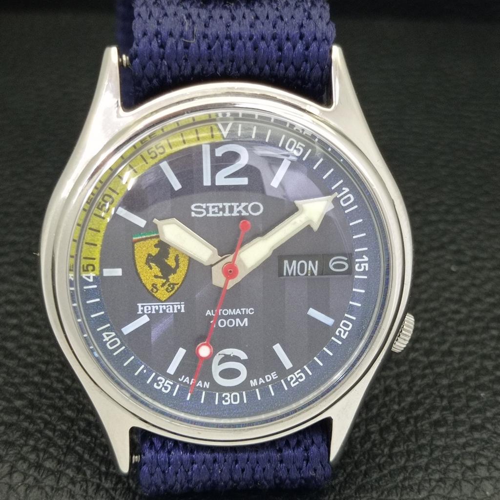 JAPAN VINTAGE SEIKO AUTOMATIK 7009A HERREN FERRARI ZIFFERBLATT UHR a700463-5