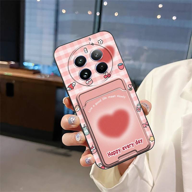 Durable Card Sleeve Phone Case For Realme12 Pro 5G/12Pro+/Extreme Edition Card Slot Full Wrap Protective Anti-knock Cute