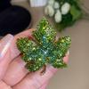 Fancy Design Fashion Fashion Maple Brooch Female Super Flash Rhinestone Leaf Pin Suit Coat Corsage Accessories