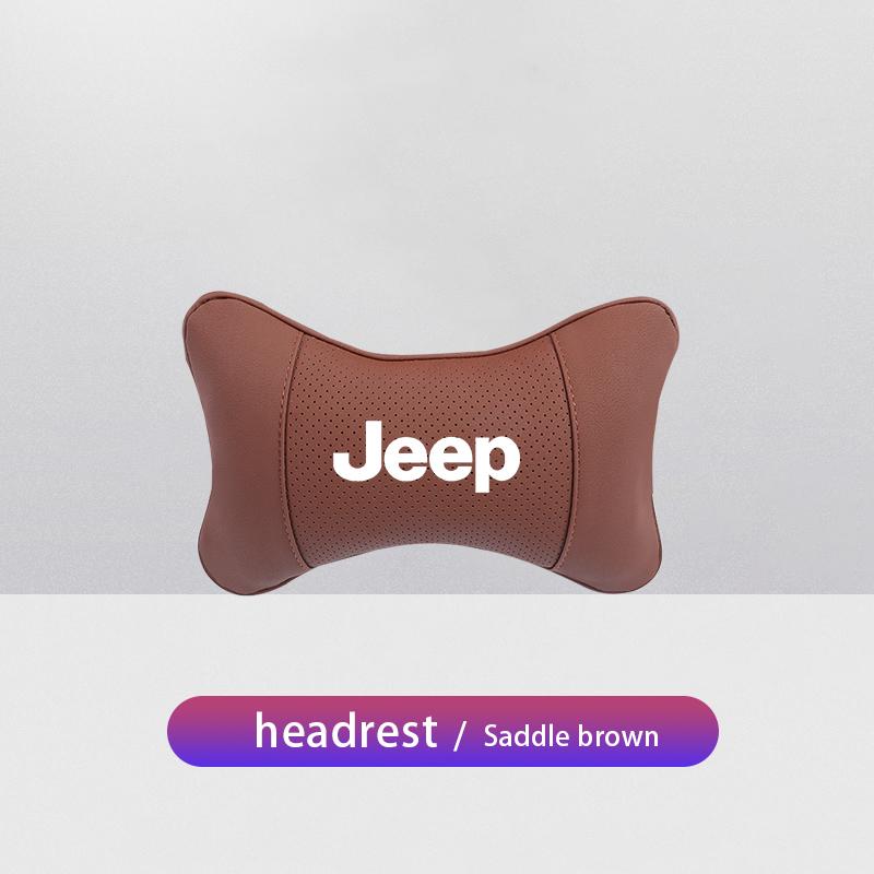 Per Jeep Cuscino per Collo per Sedile Auto Poggiatesta in Pelle Supporto Lombare per Jeep Grand Cherokee Wrangler JK Gladiator Compass Ren