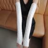 1 Pair Arm Warmers Fingerless Thumb Hole Super Soft Knitted Stretchy Cold Resistant Solid Color Winter Women Long Sleeves