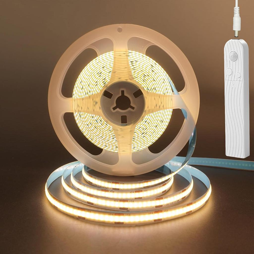 Xiaomi 5V LED COB Light Strip with Motion Sensor Powered by Battery Or USB Cable for Cabinet Wardrobe Liner Lighting